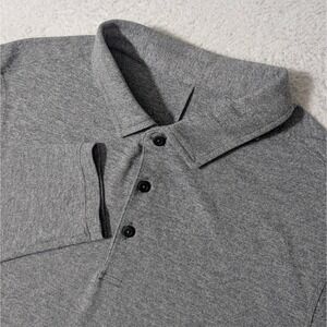 Lululemon Evolution Polo Mens Med Gray L/S Performance Stretch *Mint*